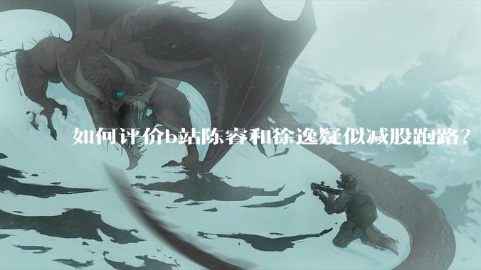 如何评价b站陈睿和徐逸疑似减股跑路？